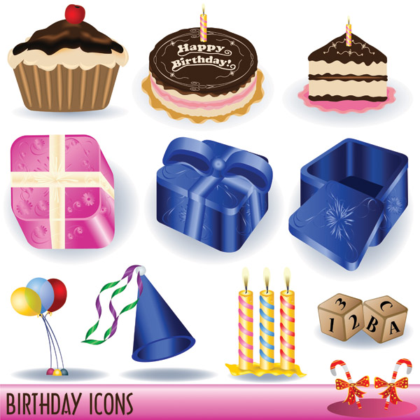free vector Birthday vector goods and fast food